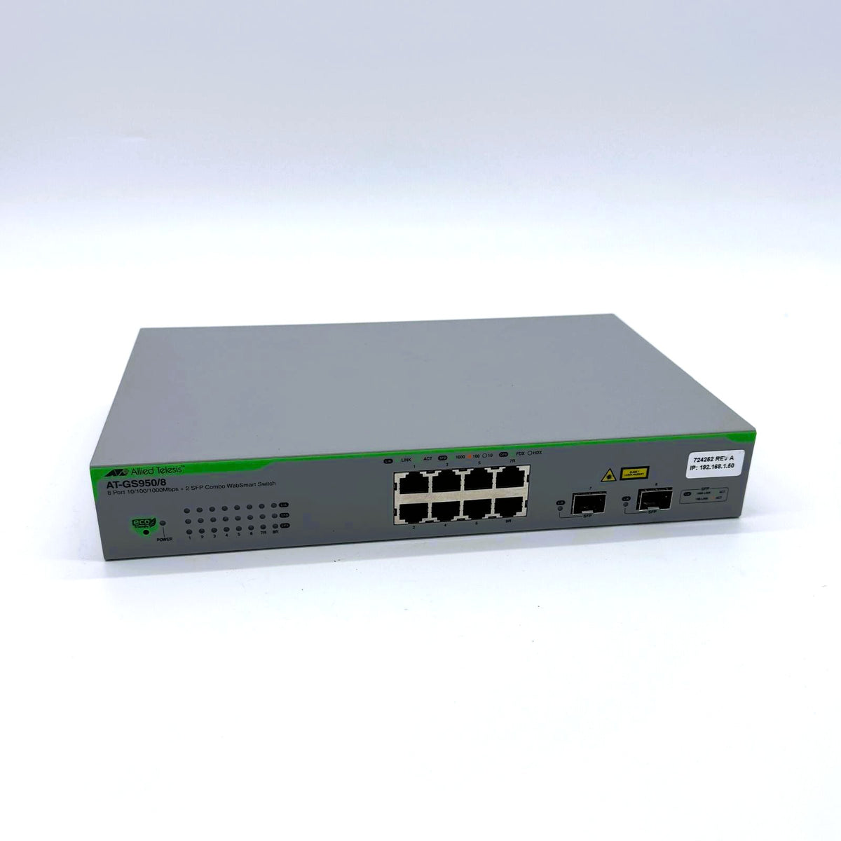 Allied Telesis AT-GS950/8 8 Port, 10/100/1000, 724252 REV A